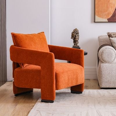 Annete 1-Seater Fabric Sofa - Orange - With 2-Year Warranty