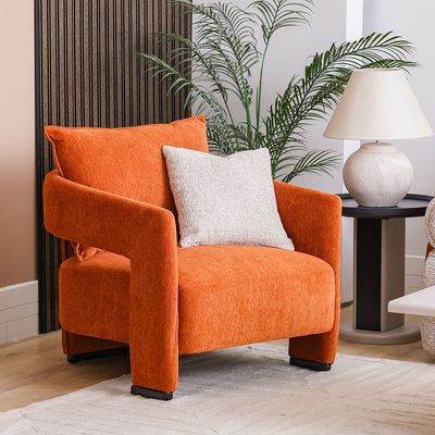 Annete 1-Seater Fabric Sofa - Orange - With 2-Year Warranty