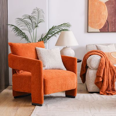 Annete 1-Seater Fabric Sofa - Orange - With 2-Year Warranty