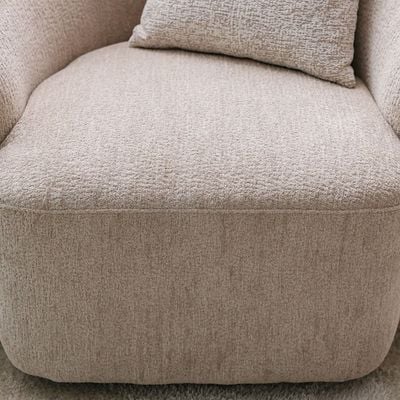 Carwin  1+1 Seater Fabric Sofa w/ Swivel -  Light Brown & Beige