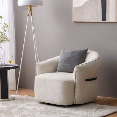 Carwin  1 Seater Fabric Sofa w/ Swivel -  Beige