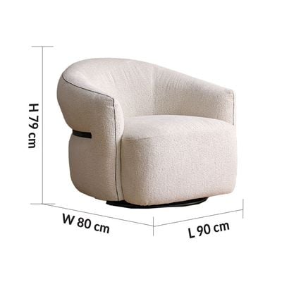 Carwin 1-Seater Fabric Sofa with Swivel - Beige - With 2-Year Warranty