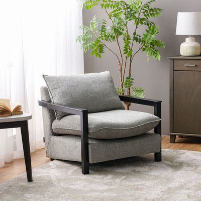 Tanza 1 Seater Fabric Sofa - Grey