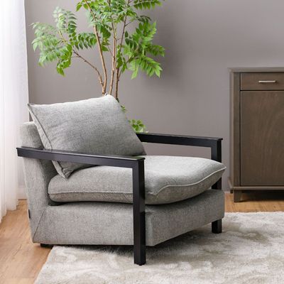 Tanza 1 Seater Fabric Sofa - Grey