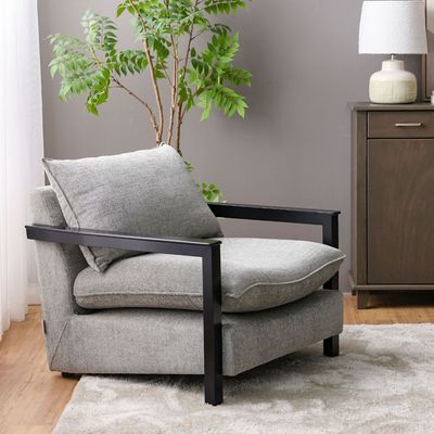 Tanza 1 Seater Fabric Sofa - Grey