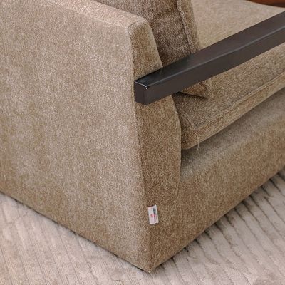 Tanza 1-Seater Fabric Sofa - Dark Brown - With 2-Year Warranty