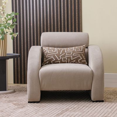 Nimera 1-Seater Fabric Sofa - Grey - With 2-Year Warranty