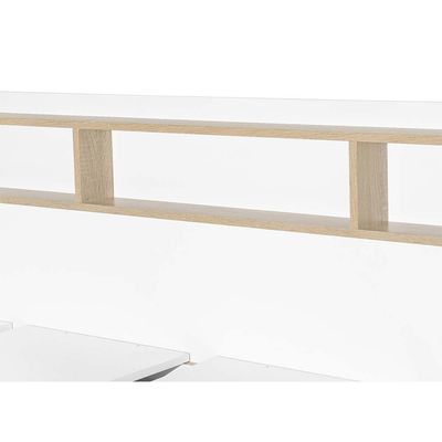 Kinder 90x190 Day Bed with Storage Headboard & 2 Drawers - White & Sonoma Oak - With 2-Year Warranty