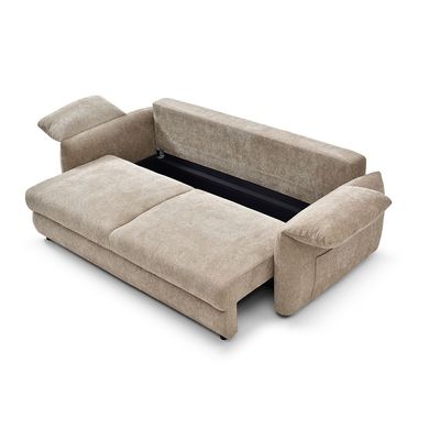 Uberto Fabric Sofa Bed - Light Brown