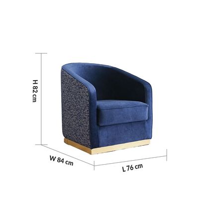 Monza 1 Seater Fabric Sofa - Navy Blue