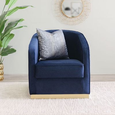 Monza 1 Seater Fabric Sofa - Navy Blue