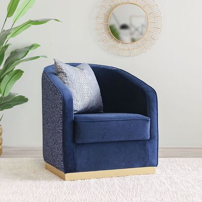 Monza 1 Seater Fabric Sofa - Navy Blue