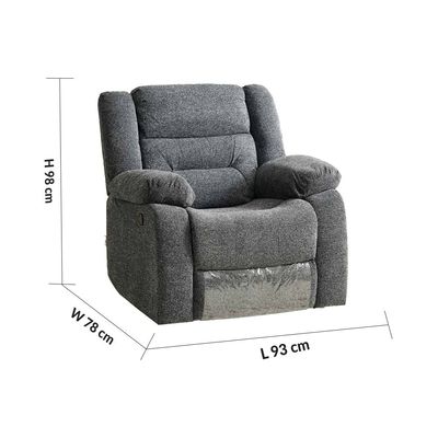 Allende 3+2+1 Seater Fabric Motion Recliner Set - Smoke Grey