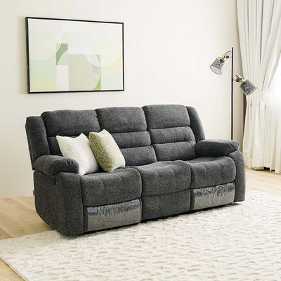 Allende 3 Seater Fabric Motion Recliner - Smoke Grey