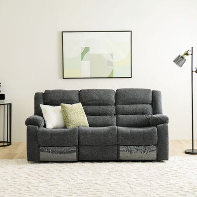 Allende 3 Seater Fabric Motion Recliner - Smoke Grey