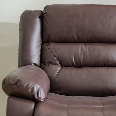 Allende 2 Seater PU Leather Motion Recliner - Red Brown