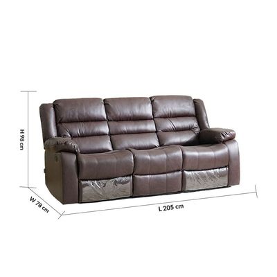 Allende 3+2+1 Seater PU Leather Motion Recliner Set - Red Brown