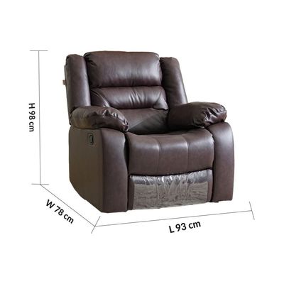 Allende 3+2+1 Seater PU Leather Motion Recliner Set - Red Brown