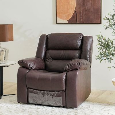 Allende 3+2+1 Seater PU Leather Motion Recliner Set - Red Brown