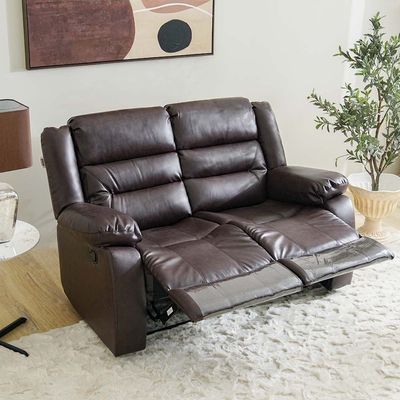 Allende 3+2+1 Seater PU Leather Motion Recliner Set - Red Brown