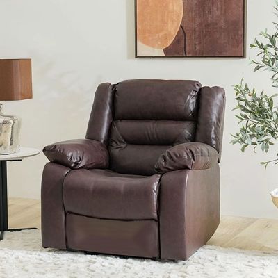 Allende 3+2+1 Seater PU Leather Motion Recliner Set - Red Brown