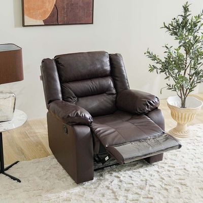 Allende 3+2+1 Seater PU Leather Motion Recliner Set - Red Brown