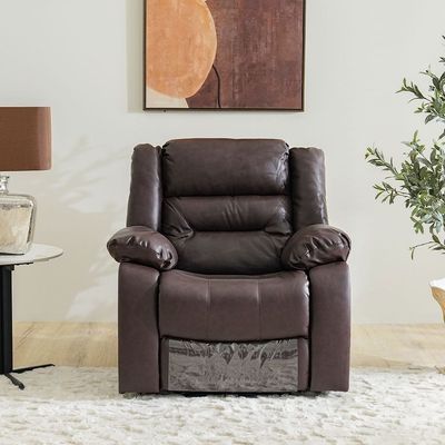 Allende 3+2+1 Seater PU Leather Motion Recliner Set - Red Brown