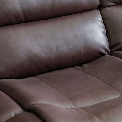 Allende 1 Seater PU Leather Motion Recliner - Red Brown