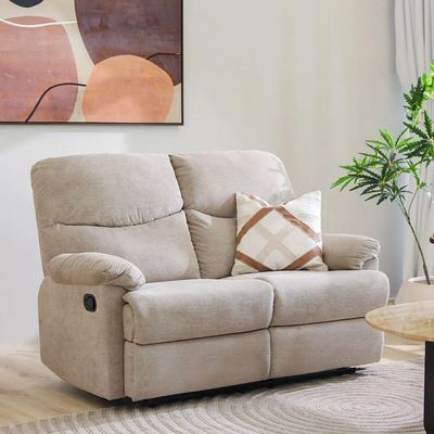 Baltimore 2 Seater Fabric Motion Recliner - Camel