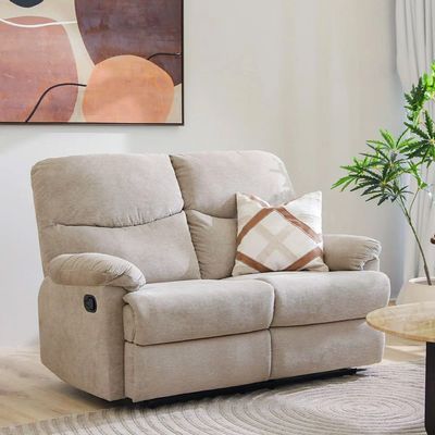 Baltimore 2 Seater Fabric Motion Recliner - Camel