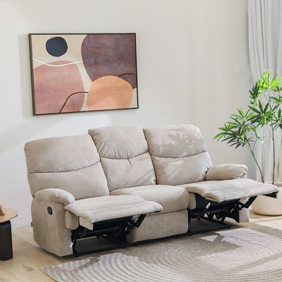 Baltimore 3 Seater Fabric Motion Recliner - Camel