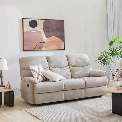 Baltimore 3 Seater Fabric Motion Recliner - Camel