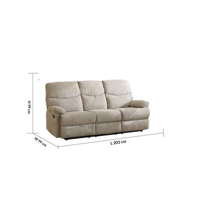 Baltimore 3 Seater Fabric Motion Recliner - Camel