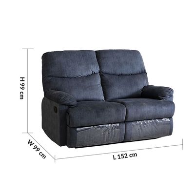 Baltimore 2 Seater Fabric Motion Recliner - Navy