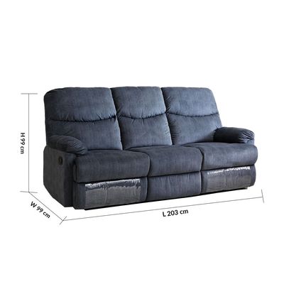 Baltimore  3-Seater Fabric Motion Recliner - 1 Year Warranty