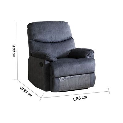 Baltimore 1 Seater Fabric Motion Recliner - Navy