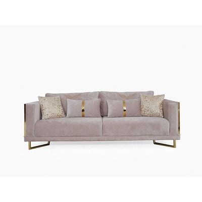 Bentley 4-Seater Fabric Sofa Set - Beige - With 2-Year Warranty