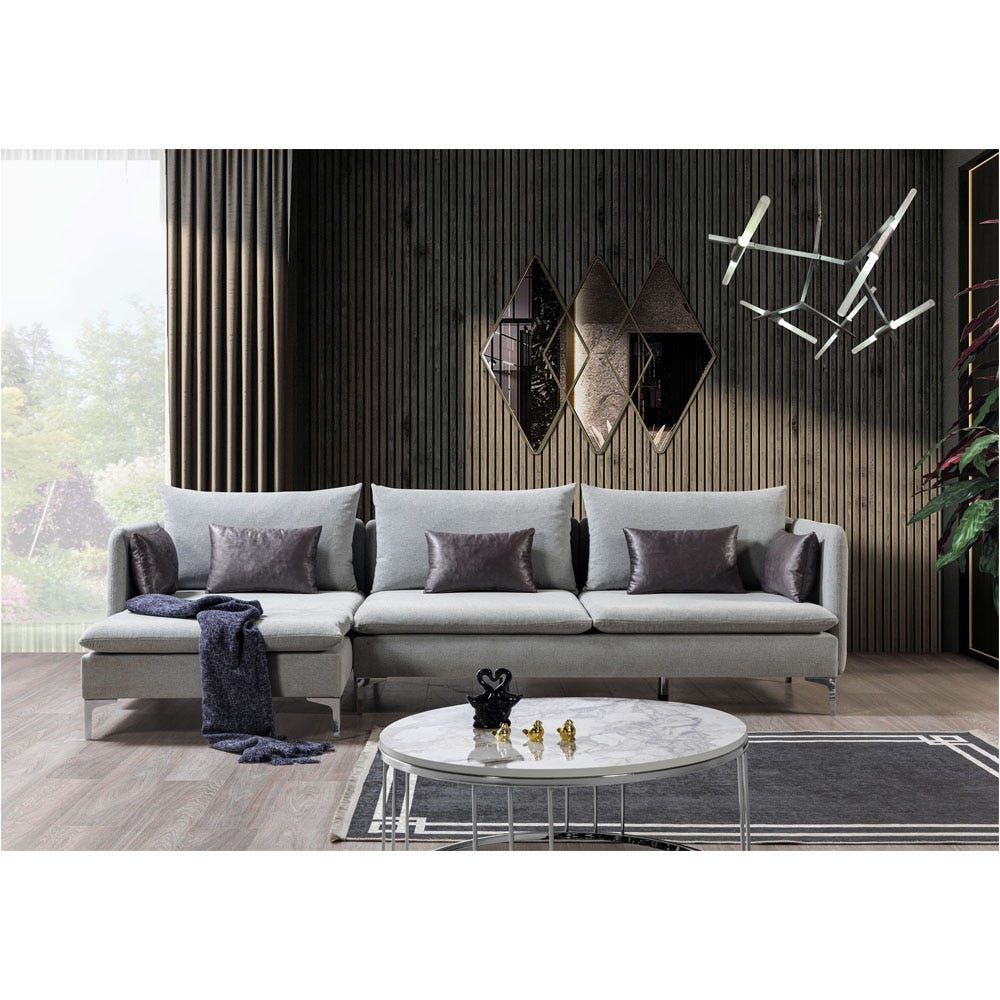 Silver deals corner sofa