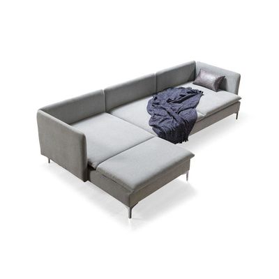 Belarus Fabric Corner Sofa - Grey / Silver