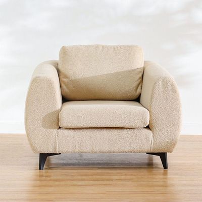 Luna 1 Seater Fabric Sofa - Brown