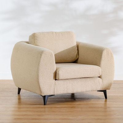 Luna 1 Seater Fabric Sofa - Brown
