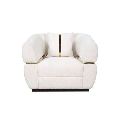 أريكة قماشية بمقعد واحد من دنكن - أبيض