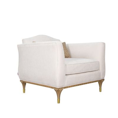 أريكة قماشية بمقعد واحد من كونتيسا - أبيض حليبي / ذهبي