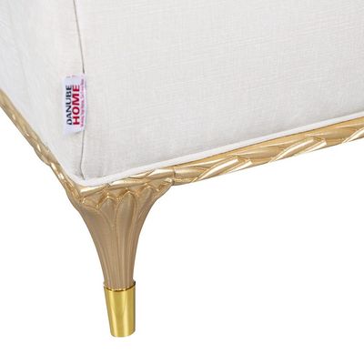 Contessa 1 Seater Fabric Sofa - Milky White / Gold