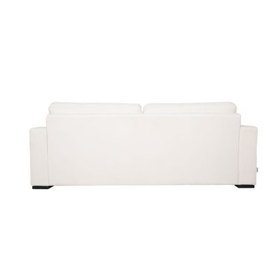 Elite 3 Seater Fabric Sofa - White / Silver