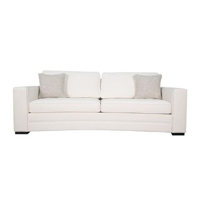 Elite 3 Seater Fabric Sofa - White / Silver