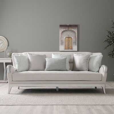 Busselton 7-Seater Fabric Sofa Set - Grey - With 2-Year Warranty