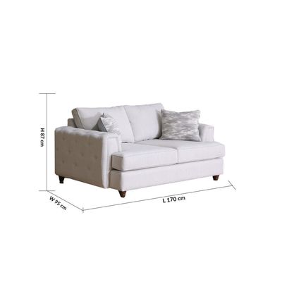 Moscow 2 Seater Fabric Sofa - Light Grey