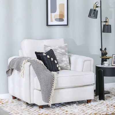 Moscow 1 Seater Fabric Sofa - Light Grey