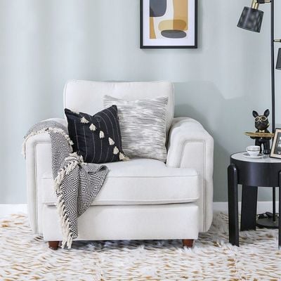 Moscow 1 Seater Fabric Sofa - Light Grey